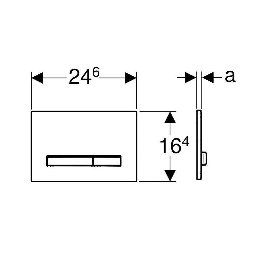Geberit 115.788.21.2 - Gumb za splakovanje Sigma50 24,6x16,4 cm sijajni krom/mat krom