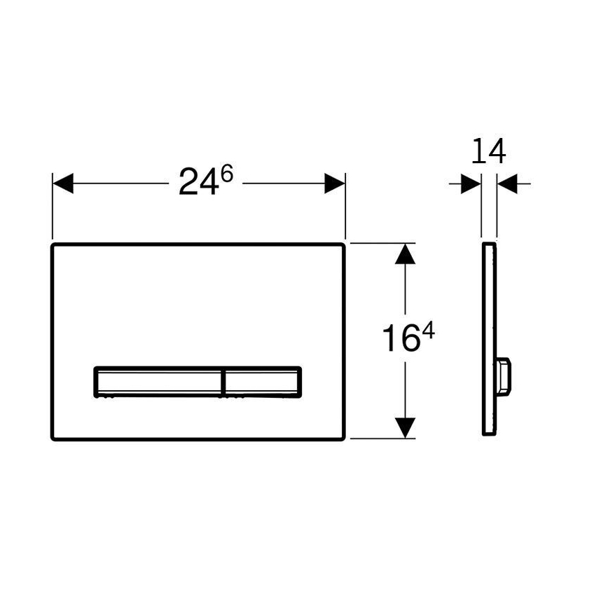 Geberit 115.788.JV.2 - Tipka za splakovanje Sigma50 24,6x16,4 cm betonski dekor/mat krom
