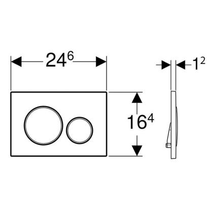 Geberit 115.882.14.1 - Gumb za splakovanje Sigma20 24,6x16,4 cm mat črn