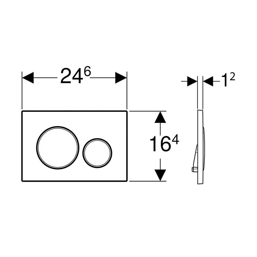 Geberit 115.882.DW.1 - Tipka za splakovanje Sigma20 24,6x16,4 cm črna