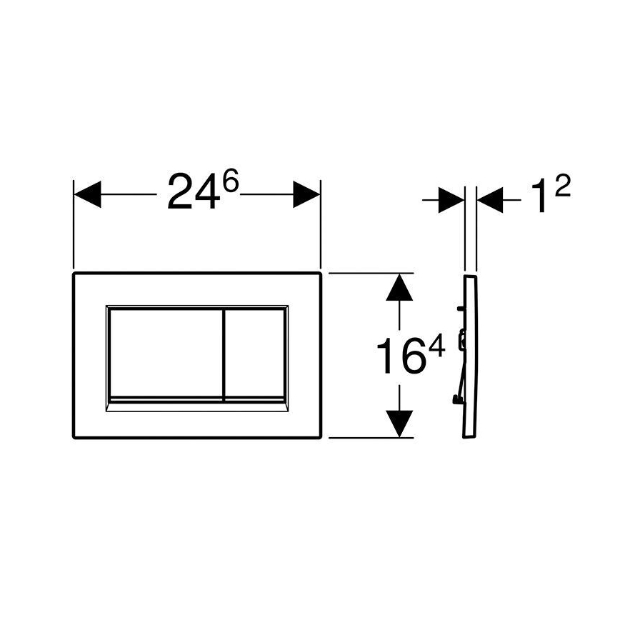Geberit 115.883.JQ.1 - Splakovalna tipka Sigma30 24,6x16,4 cm matni krom/sijajni krom