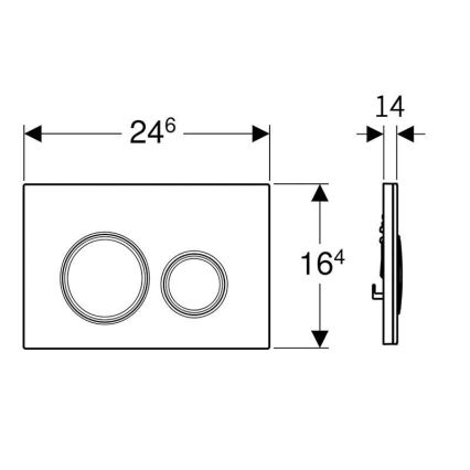 Geberit 115.884.SJ.1 - Tipka za splakovanje Sigma50 24,6x16,4 cm črna/sijajni krom