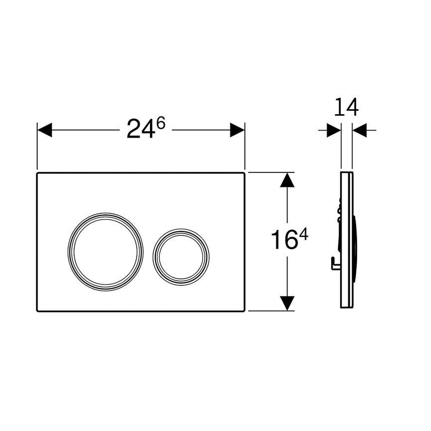 Geberit 115.884.SJ.1 - Tipka za splakovanje Sigma50 24,6x16,4 cm črna/sijajni krom