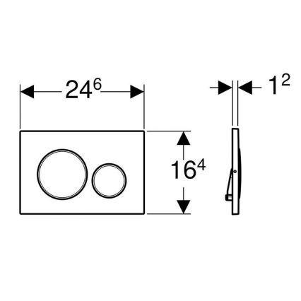 Geberit 115.889.SN.1 - Tipka za splakovanje Sigma20 24,6x16,4 cm nerjaveče jeklo