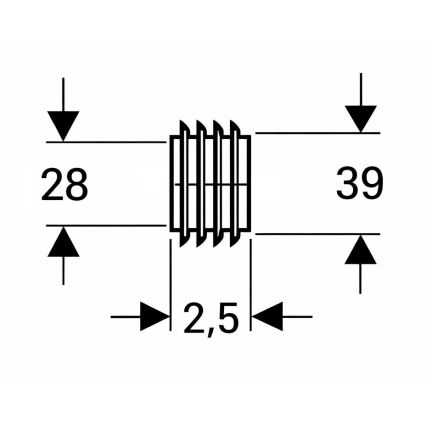 Geberit 119.669.00.1 - Manšeta za priklop splakovalne cevi Ø 28 mm, črna