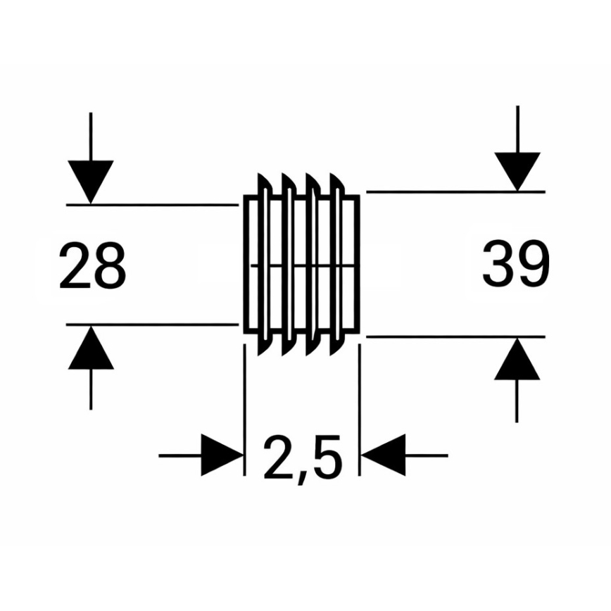 Geberit 119.669.00.1 - Manšeta za priklop splakovalne cevi Ø 28 mm, črna