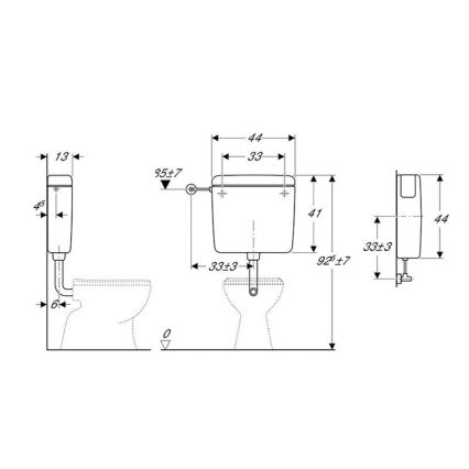 Geberit 127.000.11.1 - Splakovalna cisterna AP127 6/9 l alpska bela