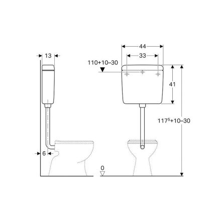 Geberit 127.005.11.1 - Splakovalna cisterna AP127 6/9 l alpska bela