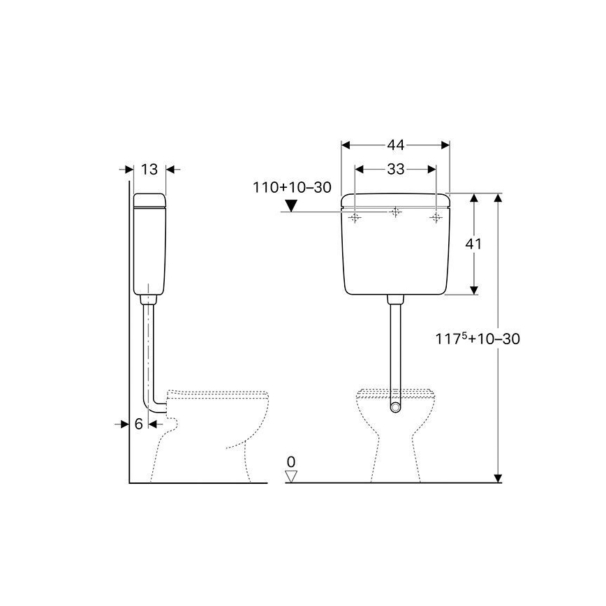Geberit 136.230.11.1 - Splakovalna cisterna AP112 6/9 l alpsko bela