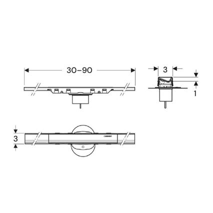 Geberit 154.446.QC.2 - odtokna kanaleta CleanLine 90x3 cm antracit