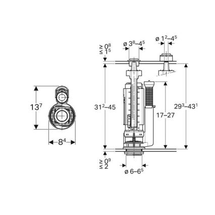 Geberit 282.050.21.2 - Ventil za splakovanje Tip 290
