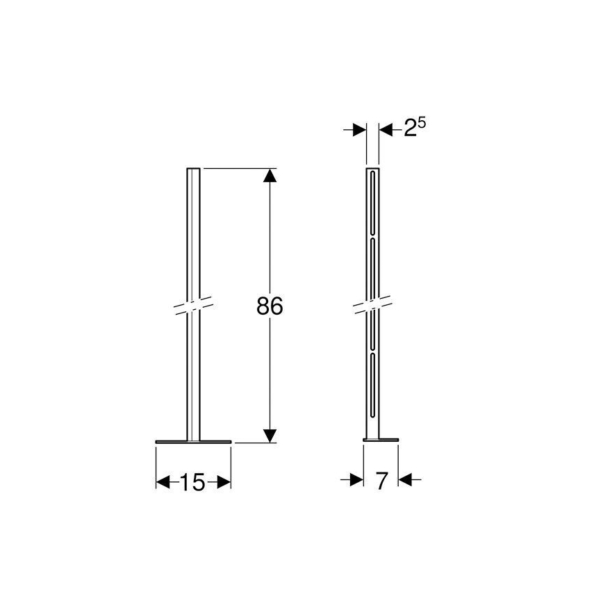 Geberit 457.872.26.1 - Komplet nosilcev z nosilno ploščo Kombifix, 2 kosa