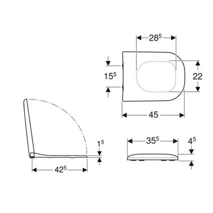 Geberit 500.235.01.1 - WC deska Smyle duroplast/bela