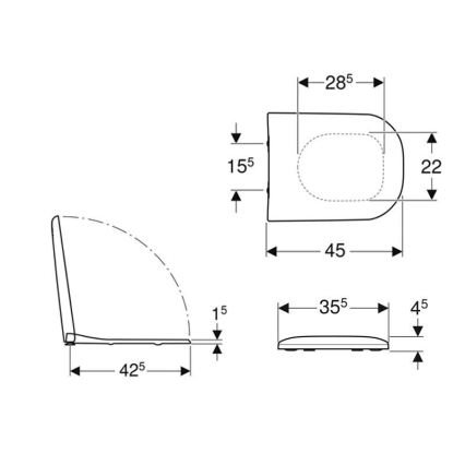 Geberit 500.236.01.1 - Toaletno sedalo SoftClose Smyle, iz duroplasta, belo