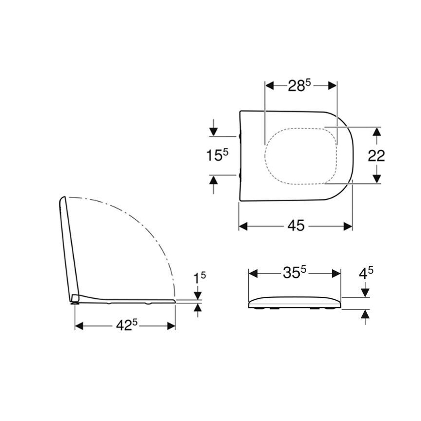 Geberit 500.236.01.1 - Toaletno sedalo SoftClose Smyle, iz duroplasta, belo