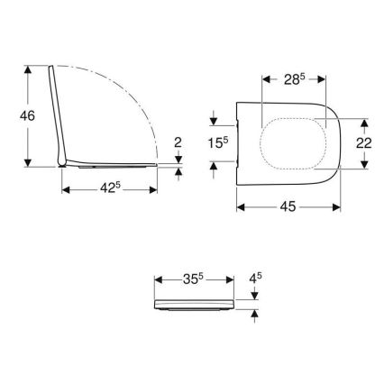 Geberit 500.238.01.1 - WC deska Smyle Square duroplast/bela