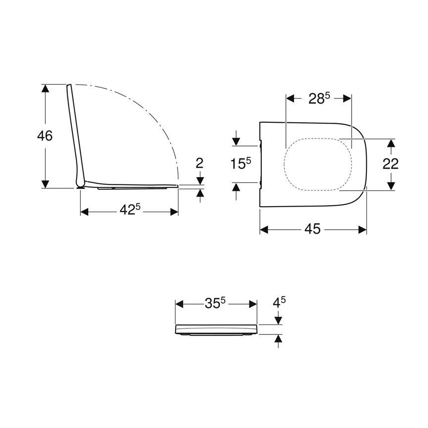Geberit 500.238.01.1 - WC deska Smyle Square duroplast/bela