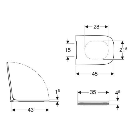Geberit 500.239.01.1 - WC deska Smyle Square duroplast/bela
