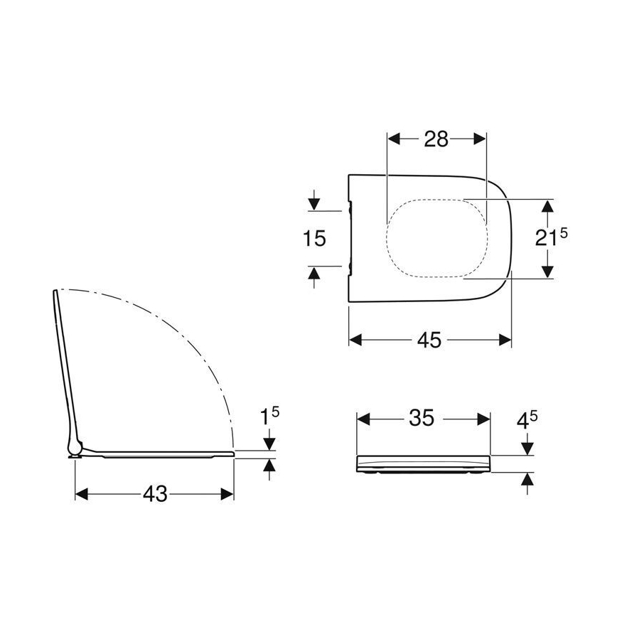 Geberit 500.239.01.1 - WC deska Smyle Square duroplast/bela