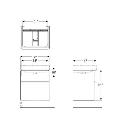 Geberit 500.352.00.1 - Kopalniška omarica pod umivalnik Smyle Square 59x62x47 cm bela