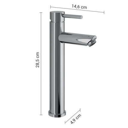 Gedy - Armatura za umivalnik ALTO HIGH 28,5 cm, sijajni krom