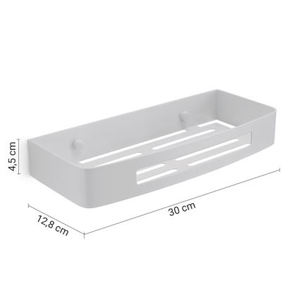 Gedy - Bela stenska polica za tuš SMART 30x12,8 cm