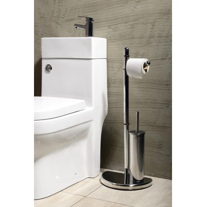Gedy - Držalo za WC papir in WC ščetke HIBISCUS sijajni krom