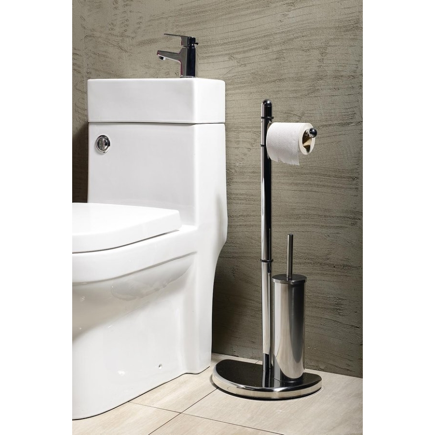 Gedy - Držalo za WC papir in WC ščetke HIBISCUS sijajni krom
