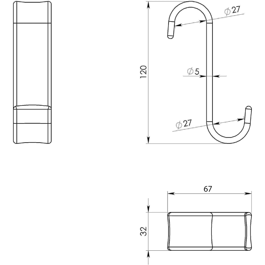 Gedy - Kavelj za radiator črna/thermoplastic