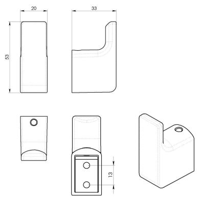 Gedy - KOMPLET 2x stenski kavelj PIRENEI mat bela