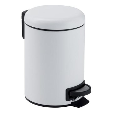 Gedy - Koš za smeti POTTY 5 l, mehko zapiranje, v beli barvi