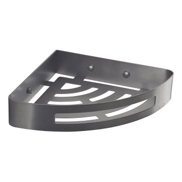 Gedy - Kotna polica za tuš SMART 21 x 4,5 cm, metalno siva