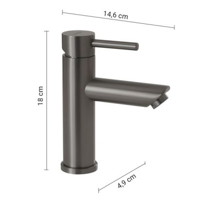 Gedy - Mešalna baterija za umivalnik GARDA 18 cm, kovinsko siva