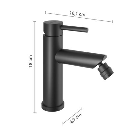 Gedy - Pipa za bide COMO 18 cm mat črna