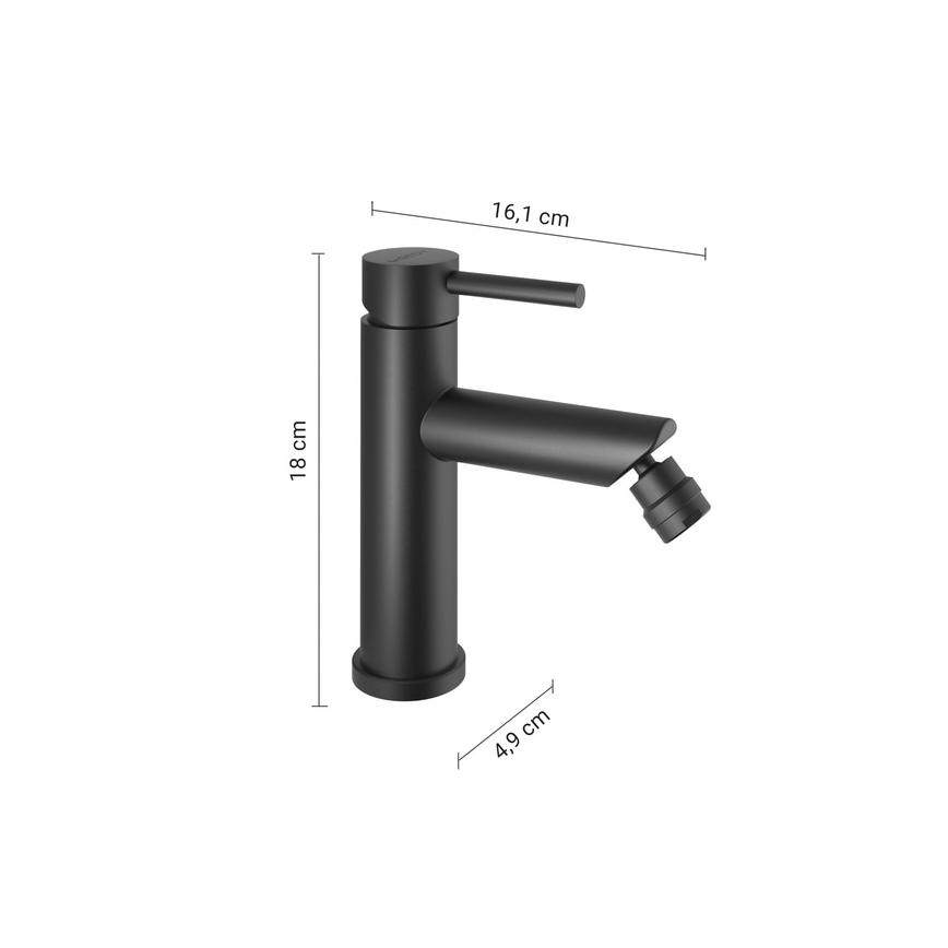 Gedy - Pipa za bide COMO 18 cm mat črna