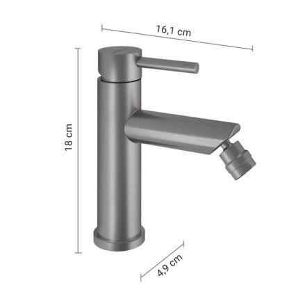 Gedy - Pipa za bide COMO 18 cm, mat krom