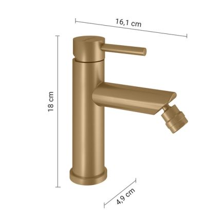 Gedy - Pipa za bide COMO 18 cm, zlata