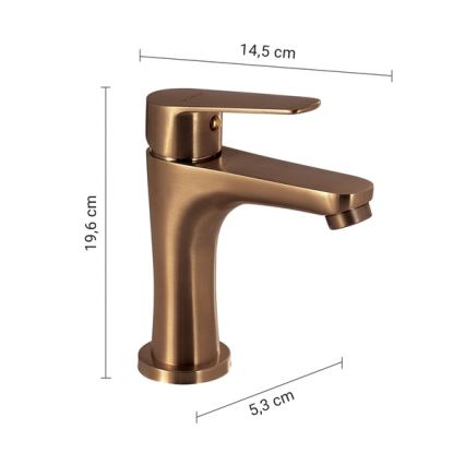 Gedy - pipa za umivalnik COMO, 19,6 cm, bronasta