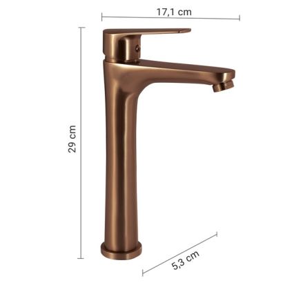 Gedy - Pipa za umivalnik COMO 29 cm bronasta