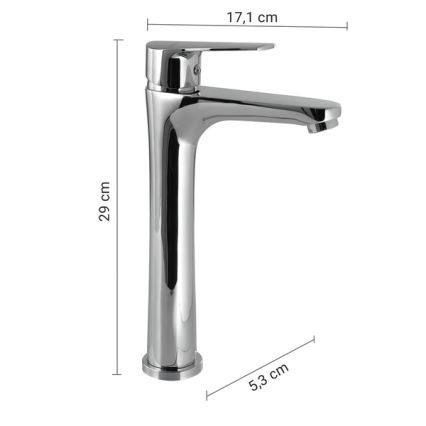 Gedy - Pipa za umivalnik COMO 29 cm, sijajni krom