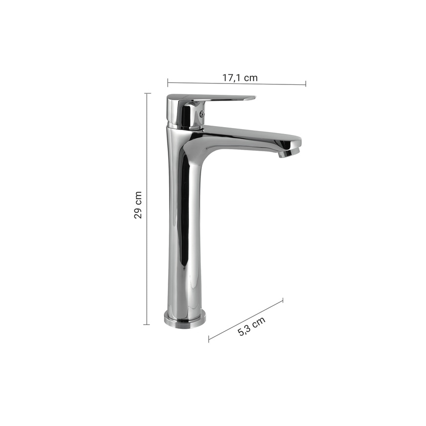 Gedy - Pipa za umivalnik COMO 29 cm, sijajni krom