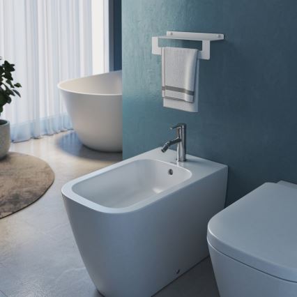 Gedy - Polica z držalom za brisače CLEO 50 cm matna bela