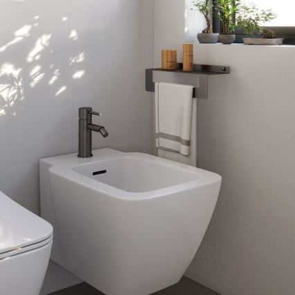 Gedy - Polica z držalom za brisače CLEO 50 cm metalno siva