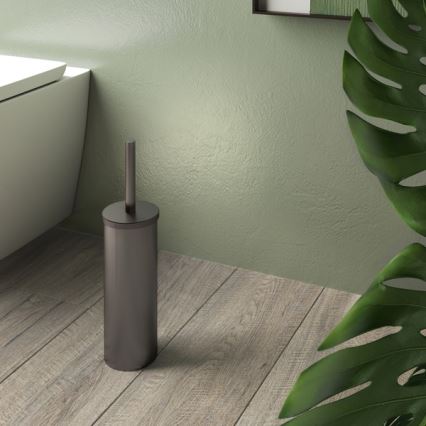 Gedy - Samostoječa WC ščetka SCOPINO metalno siva