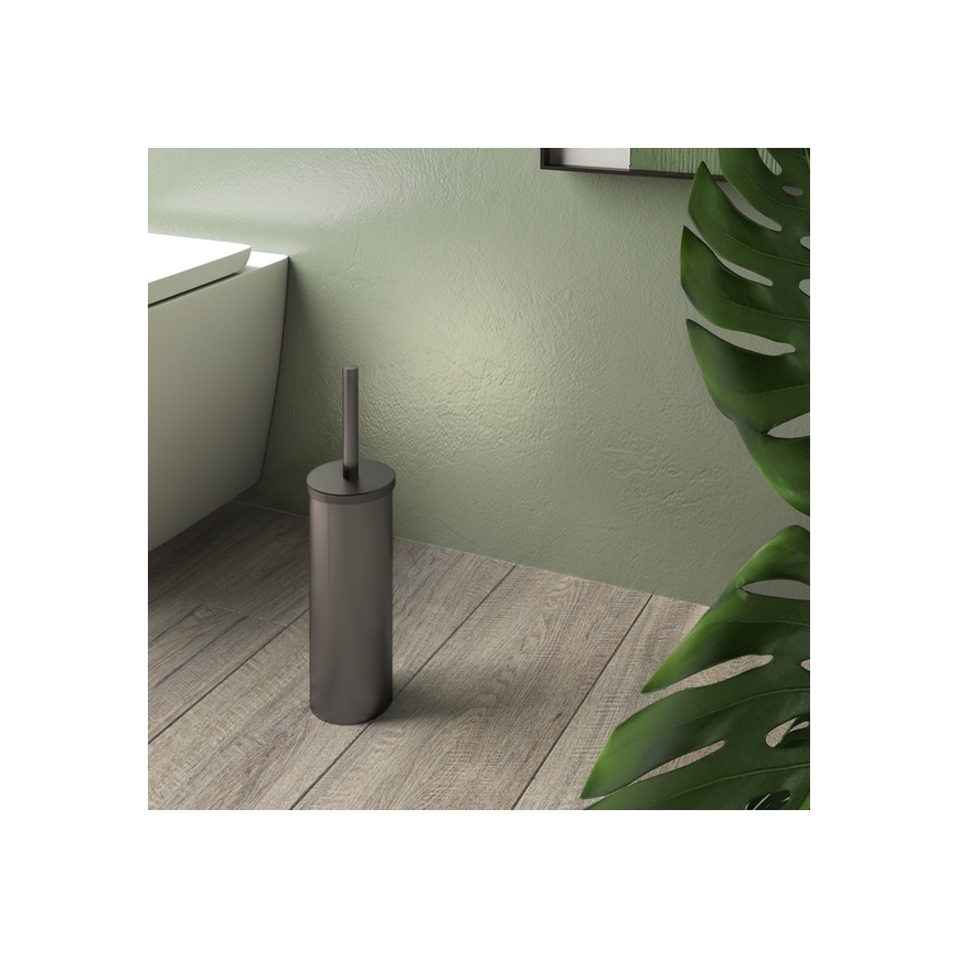 Gedy - Samostoječa WC ščetka SCOPINO metalno siva