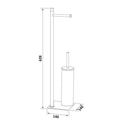 Gedy - Samostoječa WC-ščetka TRILLY z držalom za toaletni papir, matna bela