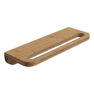 Gedy - Stenska polica z obešalnikom za brisače HIMALAYA 14,5x40 cm bambus