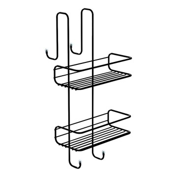 Gedy - Stenska polica za tuš CHROM LINE 49x24 cm mat črna