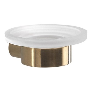 Gedy - Stenska posodica za milo PIRENEI mlečno steklo/matno zlato