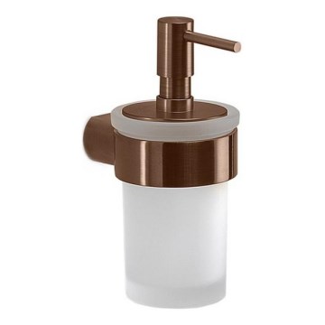 Gedy - Stenski dozirnik mila PIRENEI 140 ml mlečno steklo/bronasta